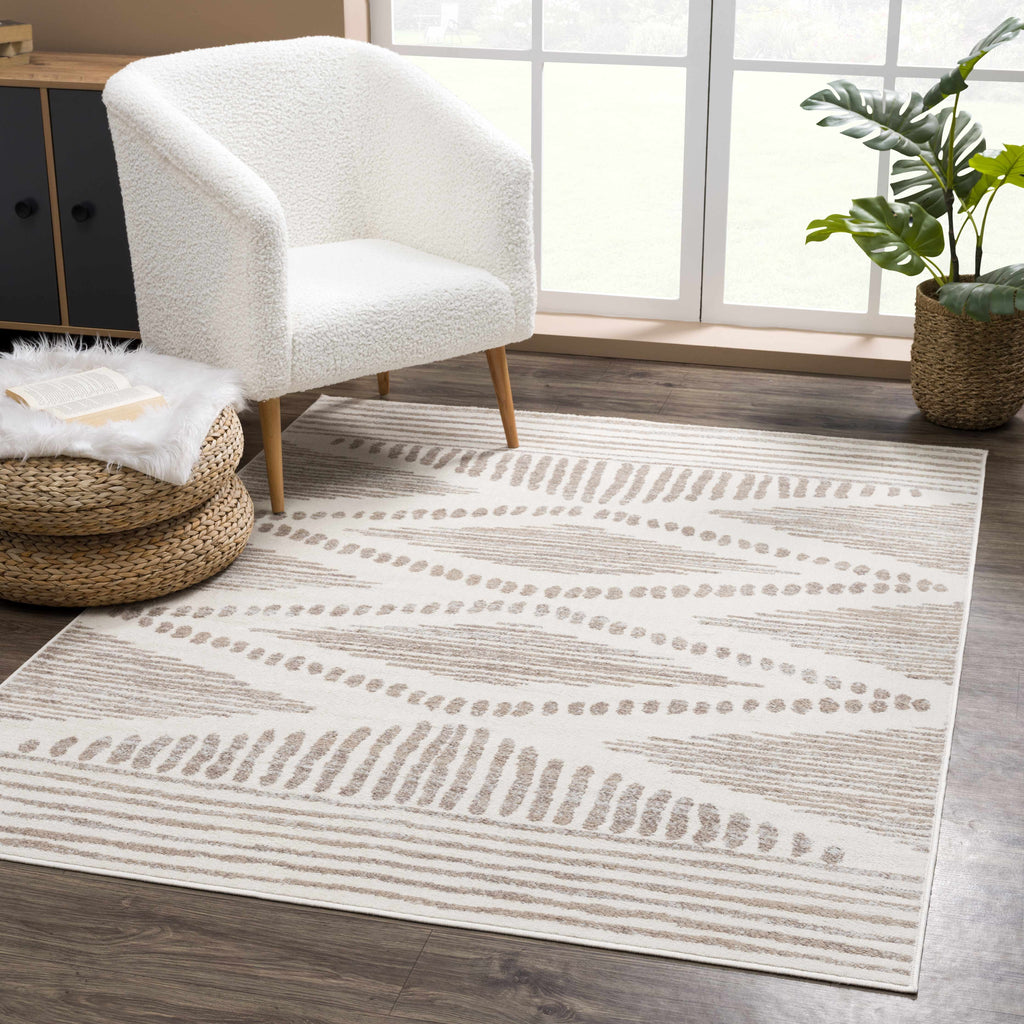 Hauteloom Tigris TGS2328 Ivory Machine Made Polypropylene Rug