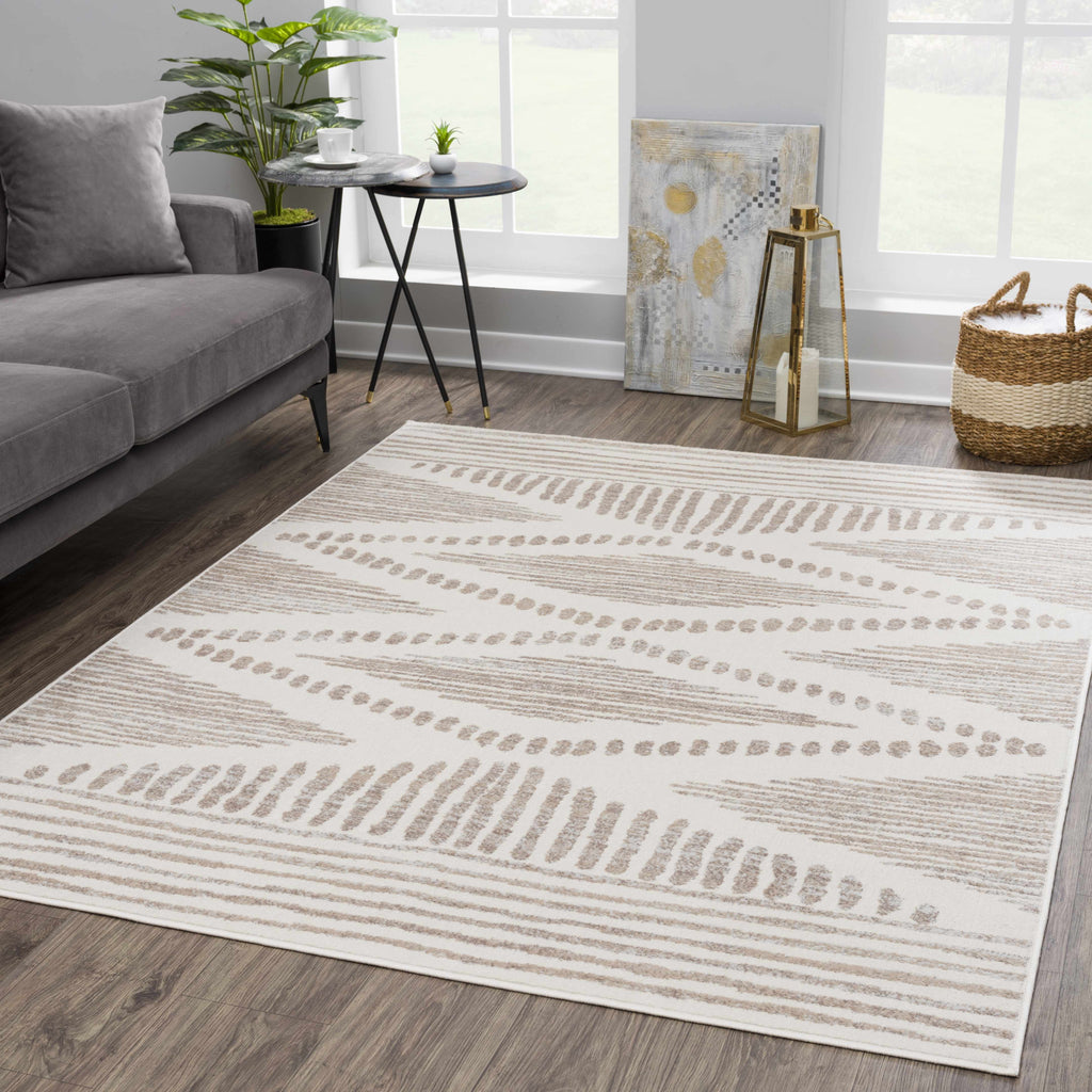 Hauteloom Tigris TGS2328 Ivory Machine Made Polypropylene Rug