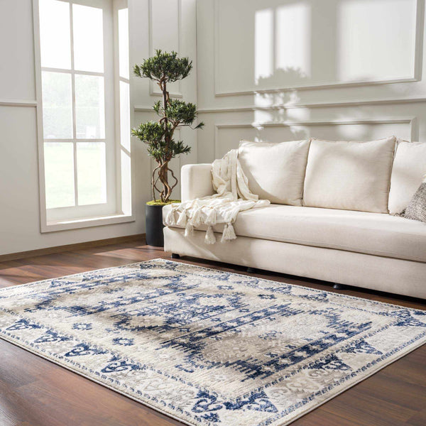 Hauteloom Bindi HJPTBINDIA2 Navy Machine Made Polypropylene Rug