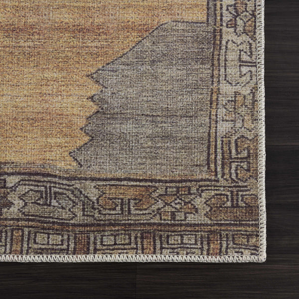 Hauteloom Medinah MDNDK Dark Brown Machine Made Chenille-Polyester Rug
