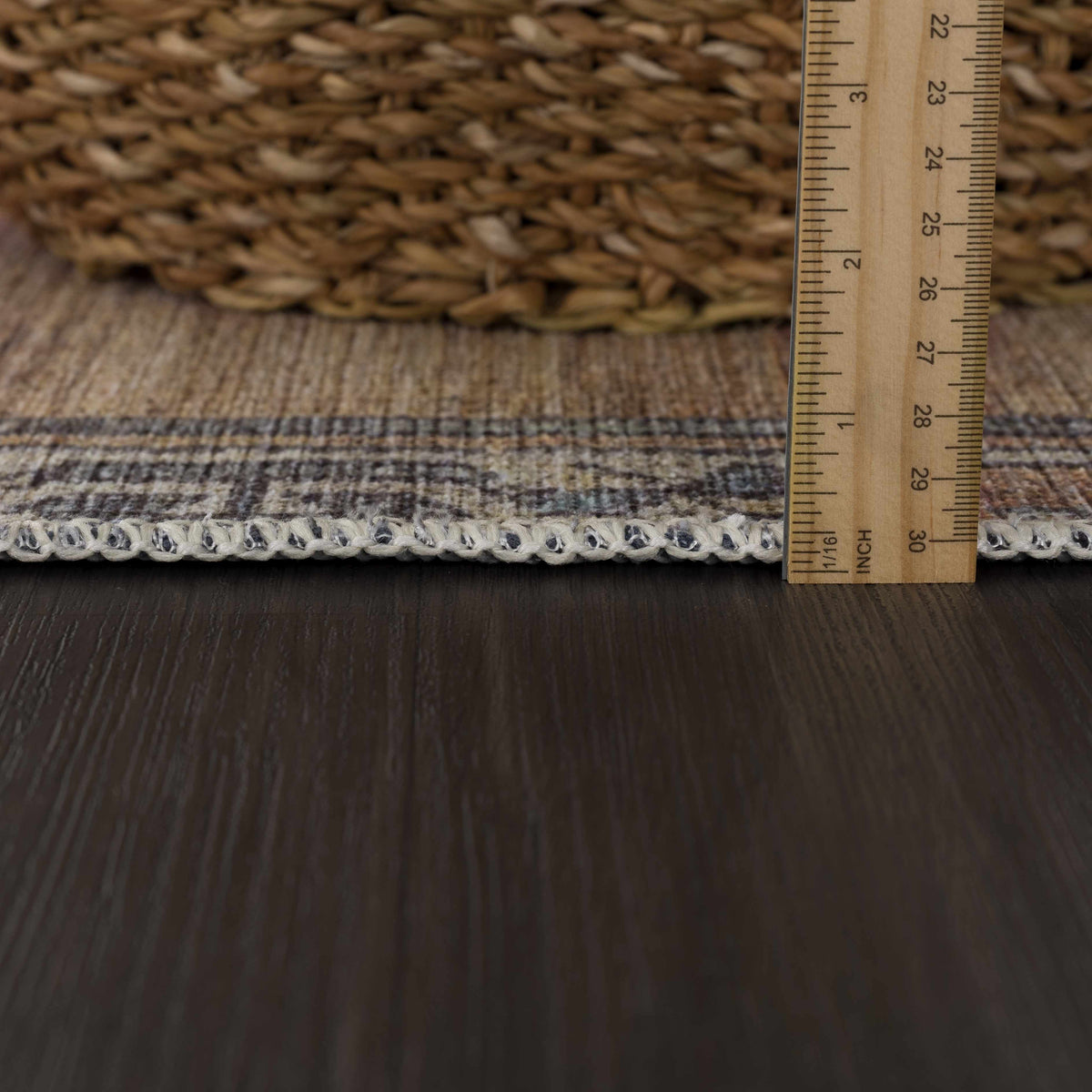 Hauteloom Medinah MDNDK Dark Brown Machine Made Chenille-Polyester Rug