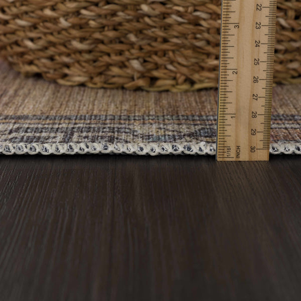 Hauteloom Medinah MDNDK Dark Brown Machine Made Chenille-Polyester Rug