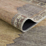 Hauteloom Medinah MDNDK Dark Brown Machine Made Chenille-Polyester Rug