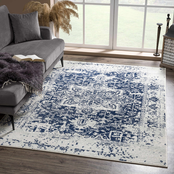 Hauteloom Limestone LIM Medium Gray Machine Made Polypropylene Rug