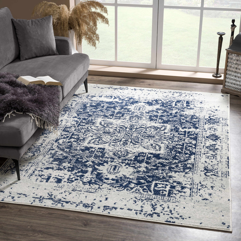 Hauteloom Limestone LIM Medium Gray Machine Made Polypropylene Rug