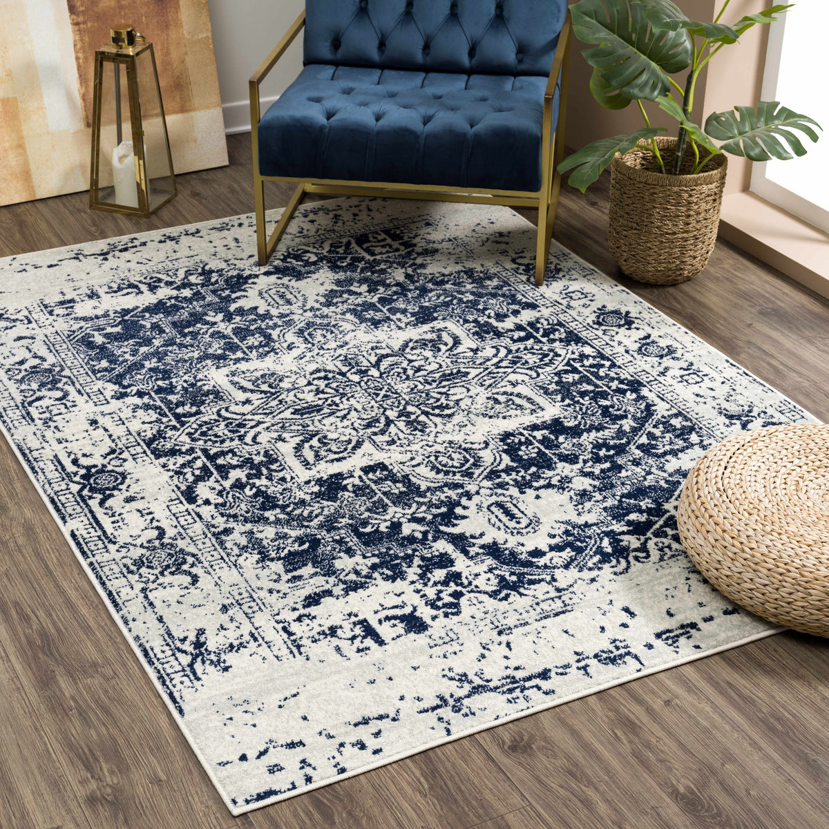 Hauteloom Limestone LIM Medium Gray Machine Made Polypropylene Rug