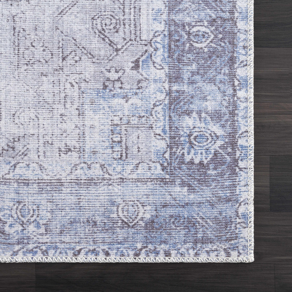 Hauteloom Pays PYS Sky Blue Machine Made Cotton Rug
