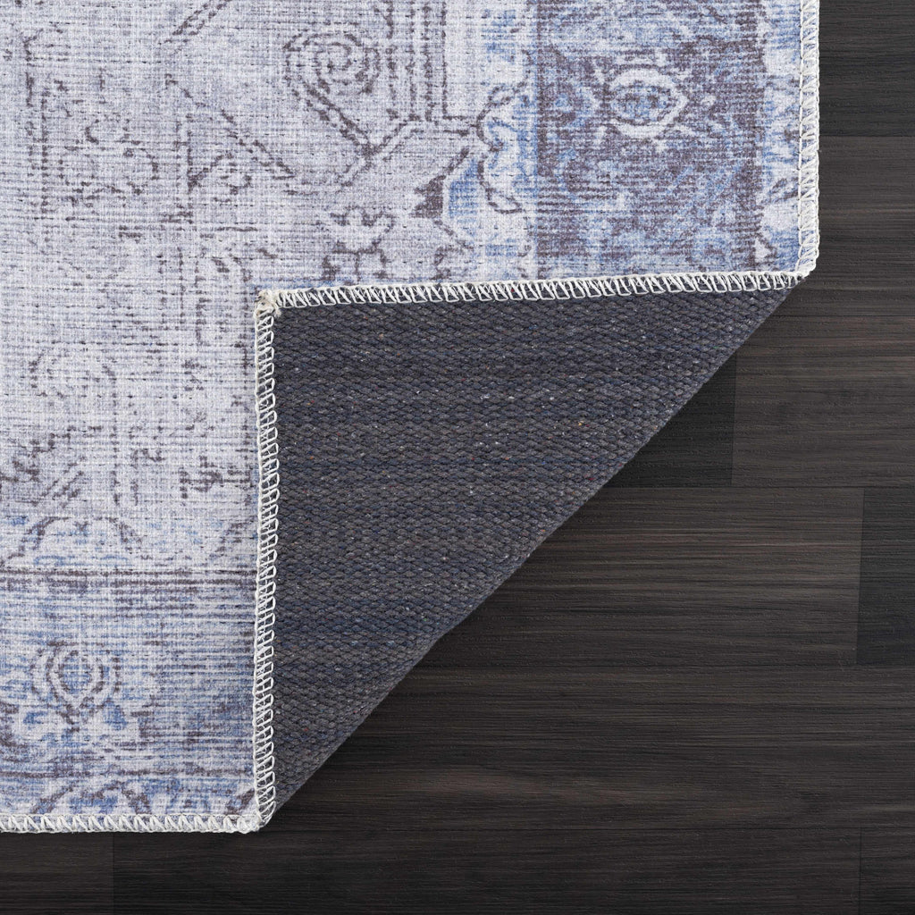 Hauteloom Pays PYS Sky Blue Machine Made Cotton Rug