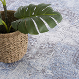 Hauteloom Pays PYS Sky Blue Machine Made Cotton Rug