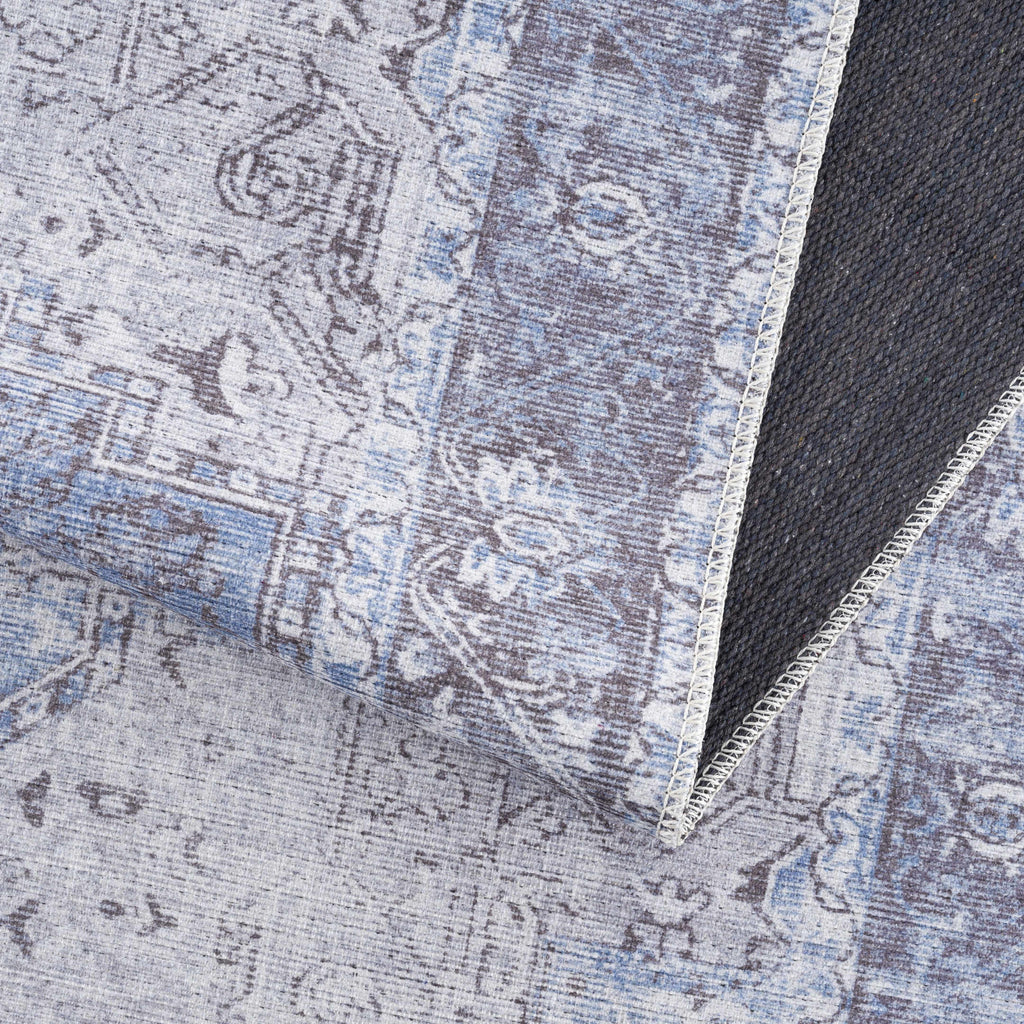 Hauteloom Pays PYS Sky Blue Machine Made Cotton Rug