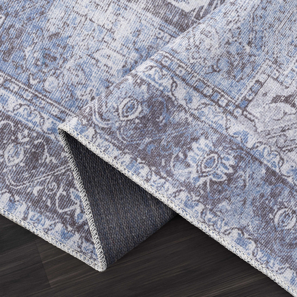 Hauteloom Pays PYS Sky Blue Machine Made Cotton Rug