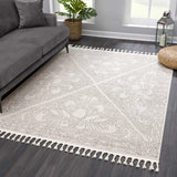 Hauteloom Birdwoody BRDWY Beige Machine Made Polypropylene Rug