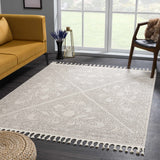 Hauteloom Birdwoody BRDWY Beige Machine Made Polypropylene Rug