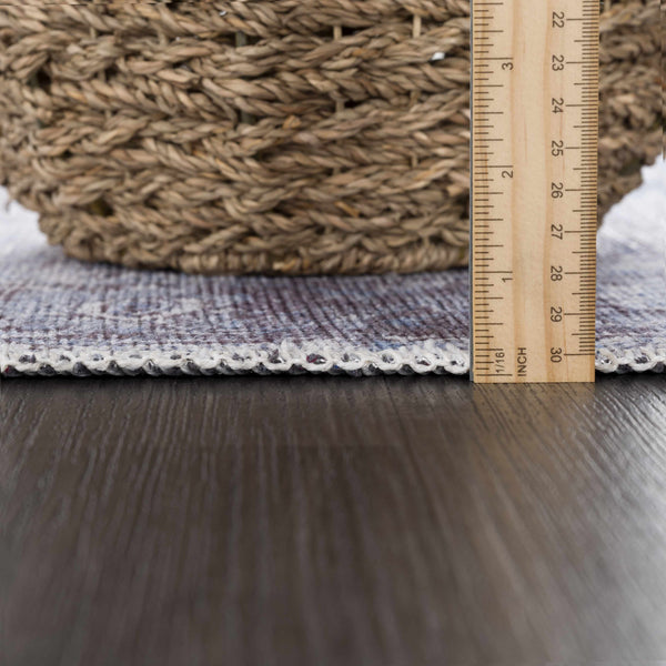 Hauteloom Pays PYS Sky Blue Machine Made Cotton Rug