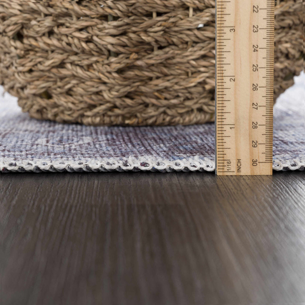 Hauteloom Pays PYS Sky Blue Machine Made Cotton Rug