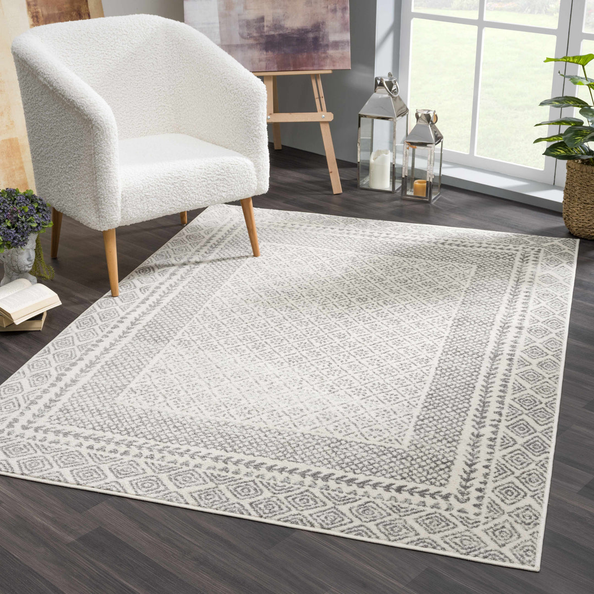 Hauteloom MARASH KMRSH4611 Gray Machine Made Polypropylene Rug