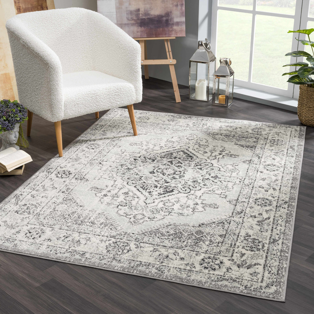 Hauteloom MARASH KMRSH4615 Gray Machine Made Polypropylene Rug