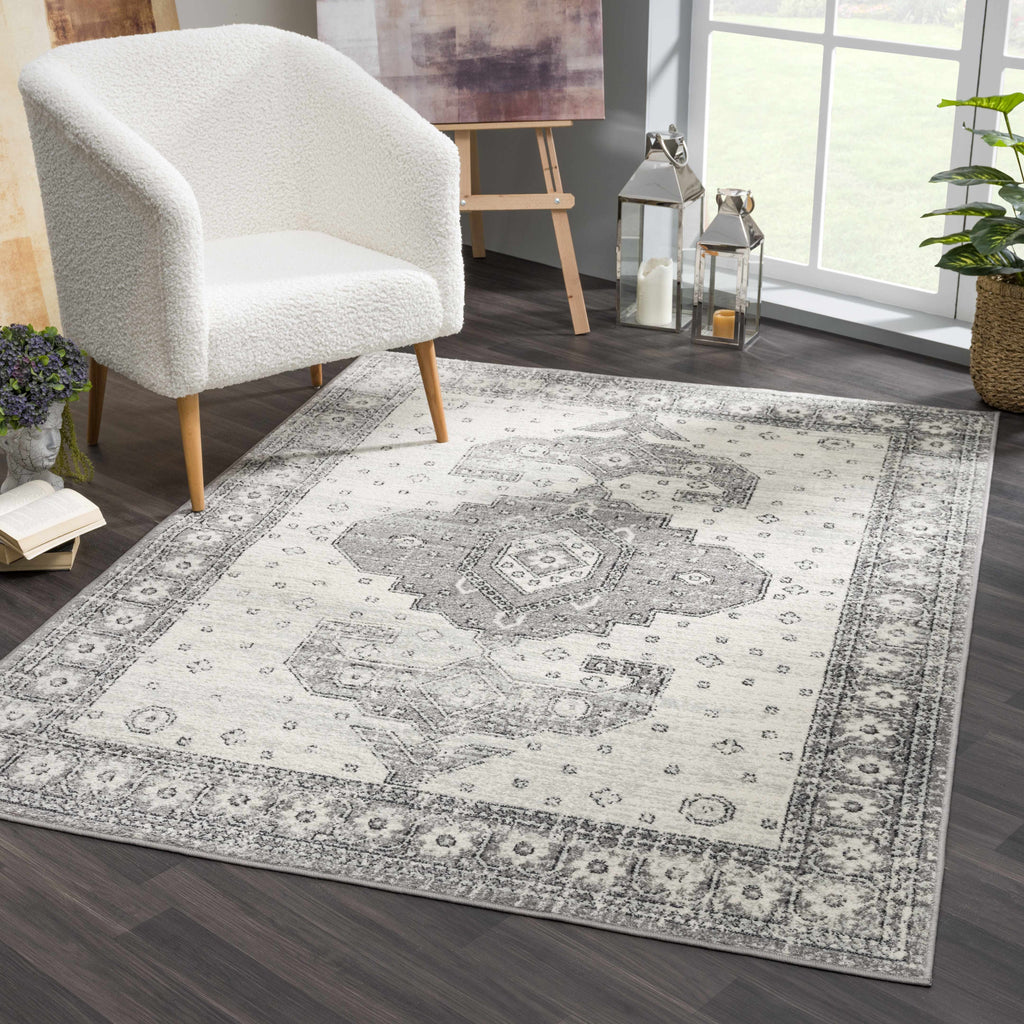 Hauteloom MARASH KMRSH4605 Gray Machine Made Polypropylene Rug