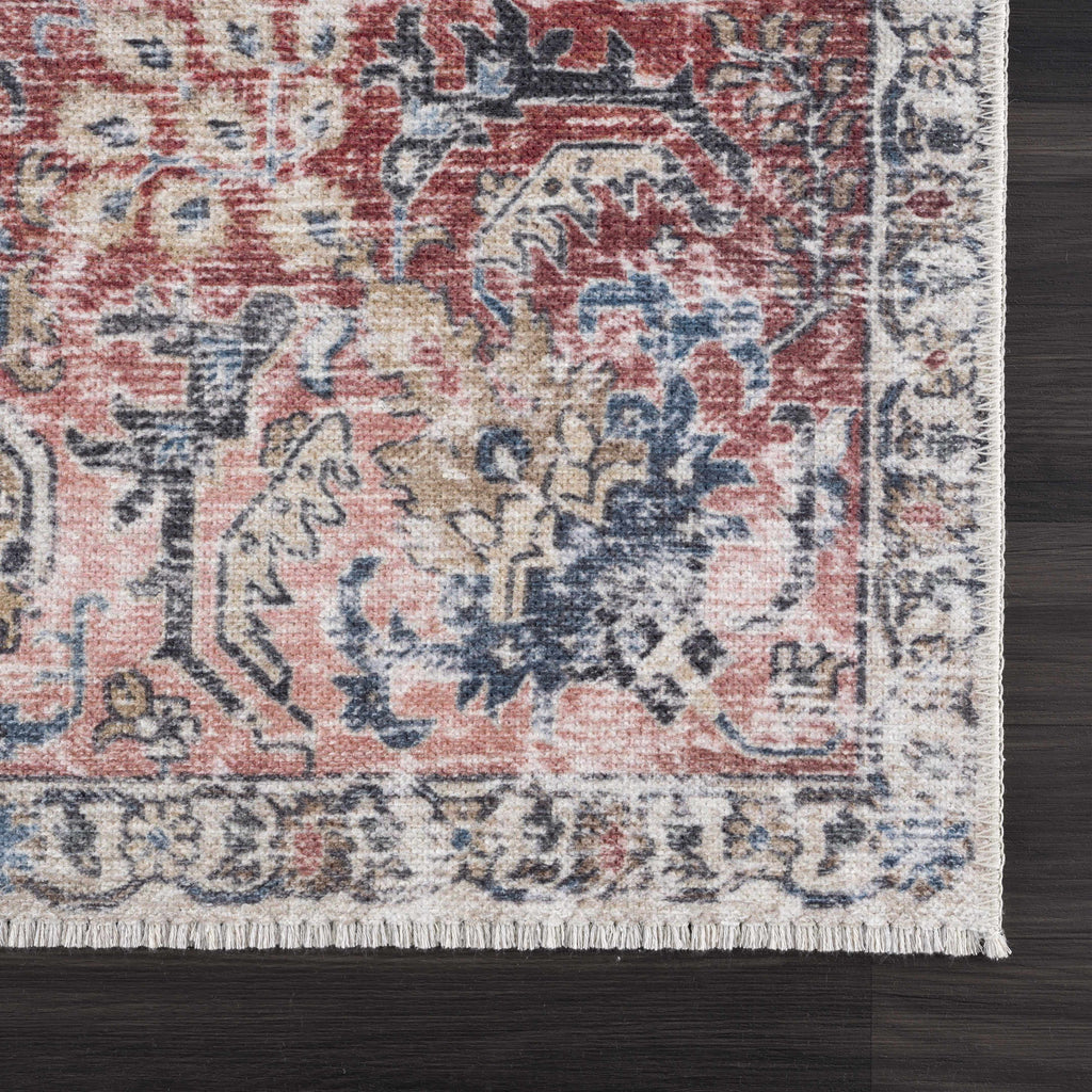 Hauteloom HOLI HOL2303 Burgundy Machine Made Polyester Rug