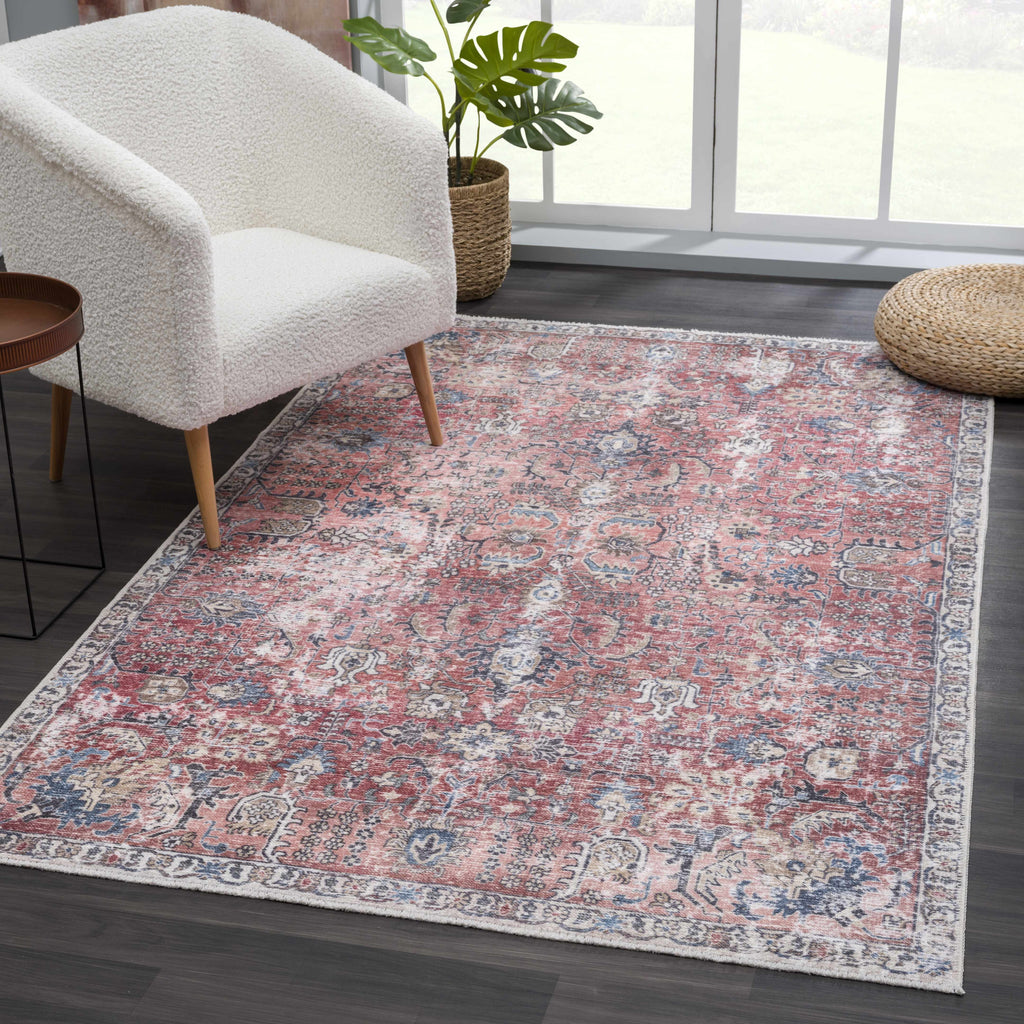 Hauteloom HOLI HOL2303 Burgundy Machine Made Polyester Rug
