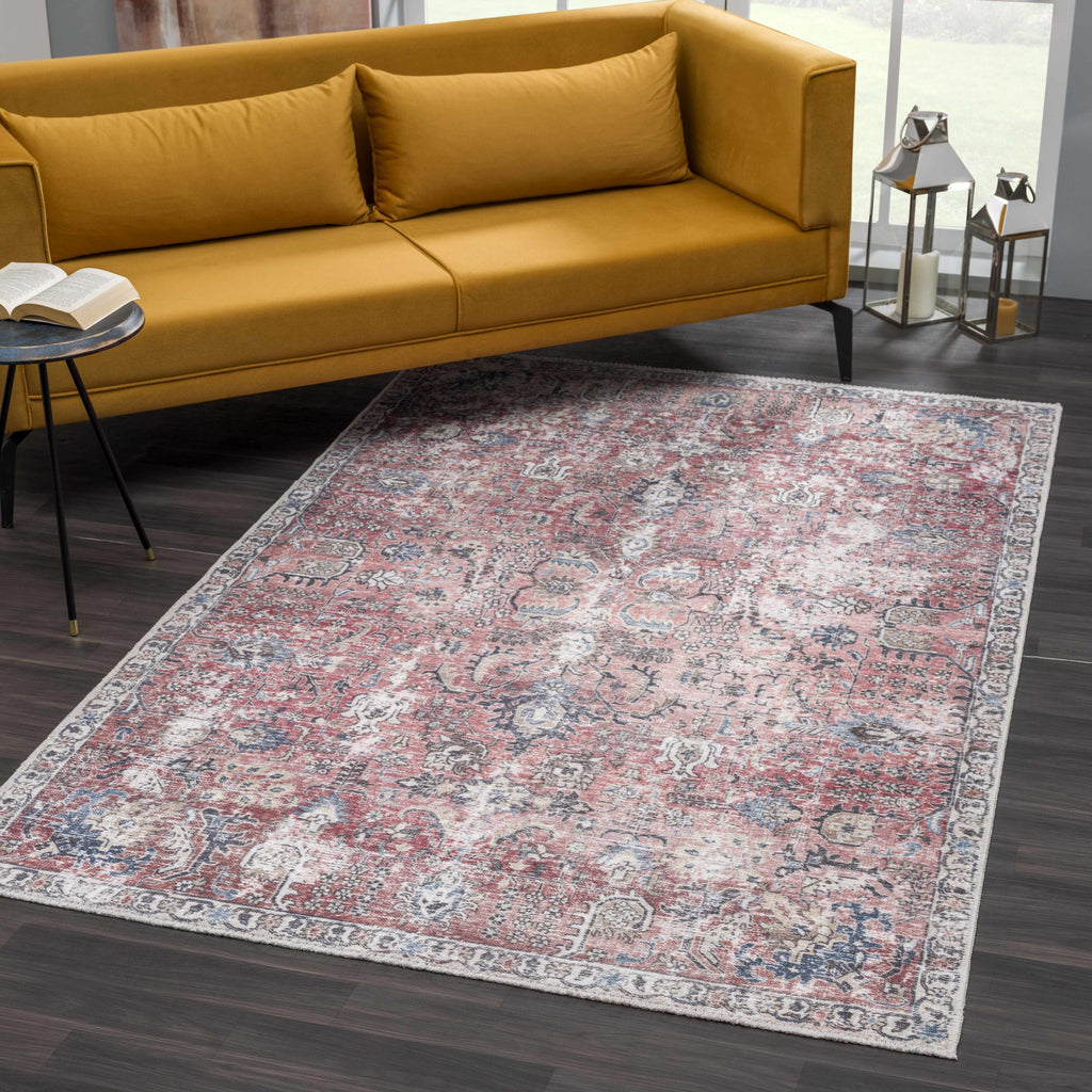 Hauteloom HOLI HOL2303 Burgundy Machine Made Polyester Rug