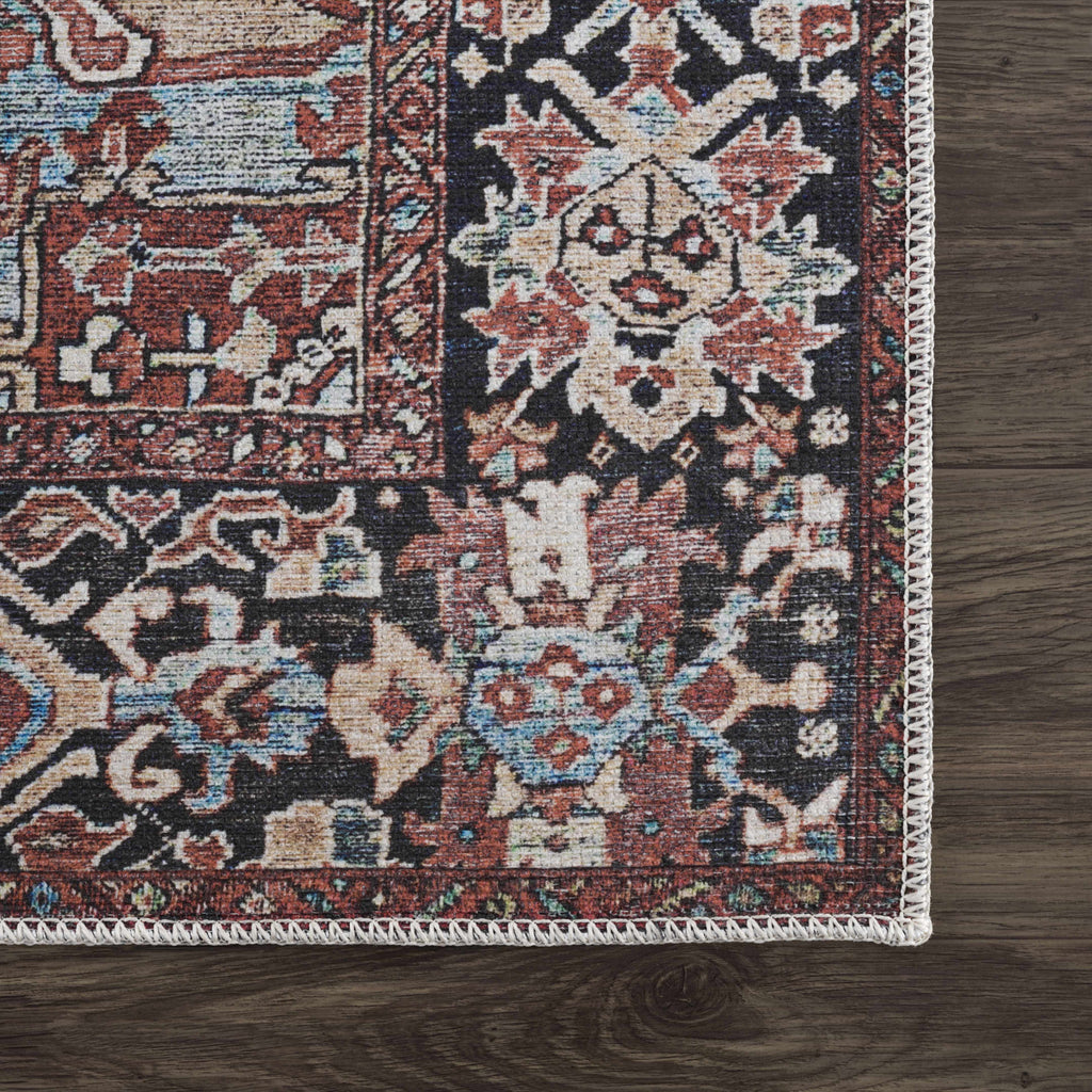 Hauteloom Neyland Washable NEYW Bright Red Machine Made Polyester Rug