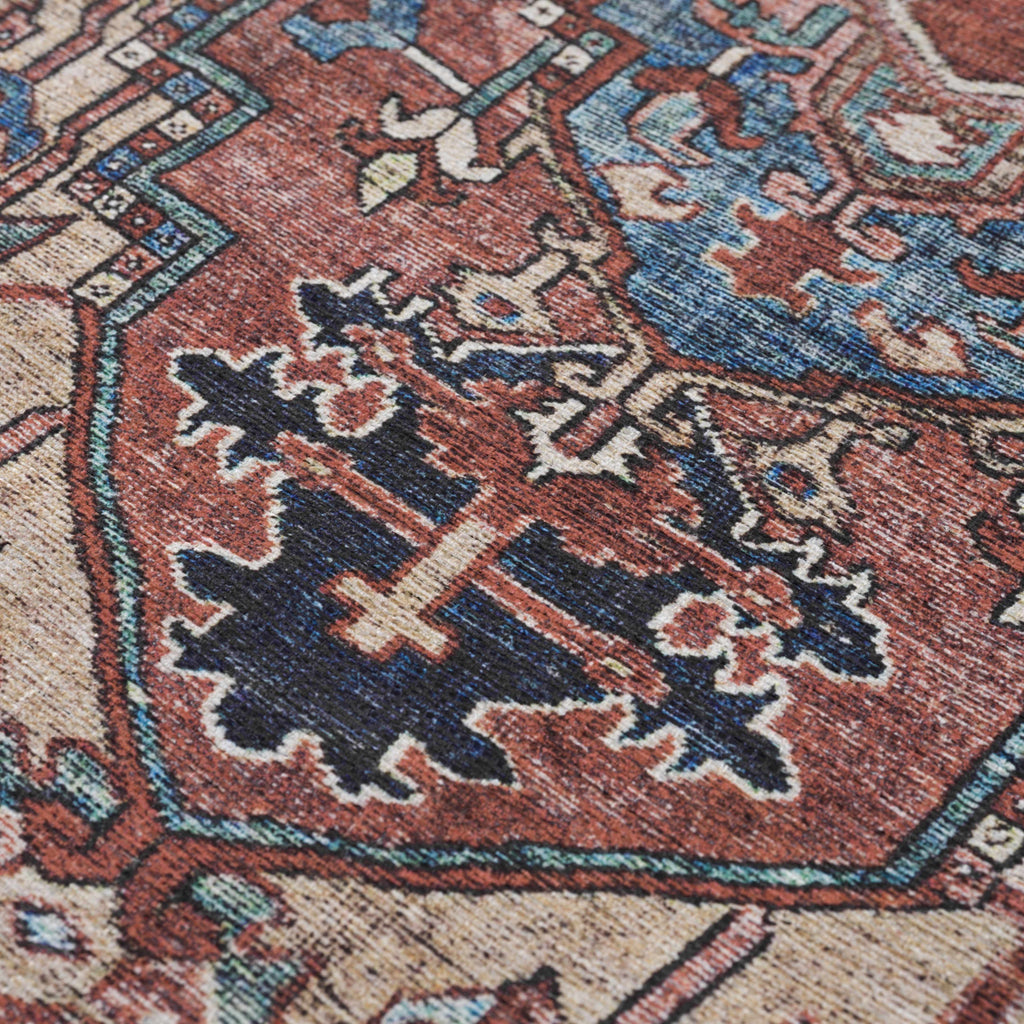 Hauteloom Neyland Washable NEYW Bright Red Machine Made Polyester Rug