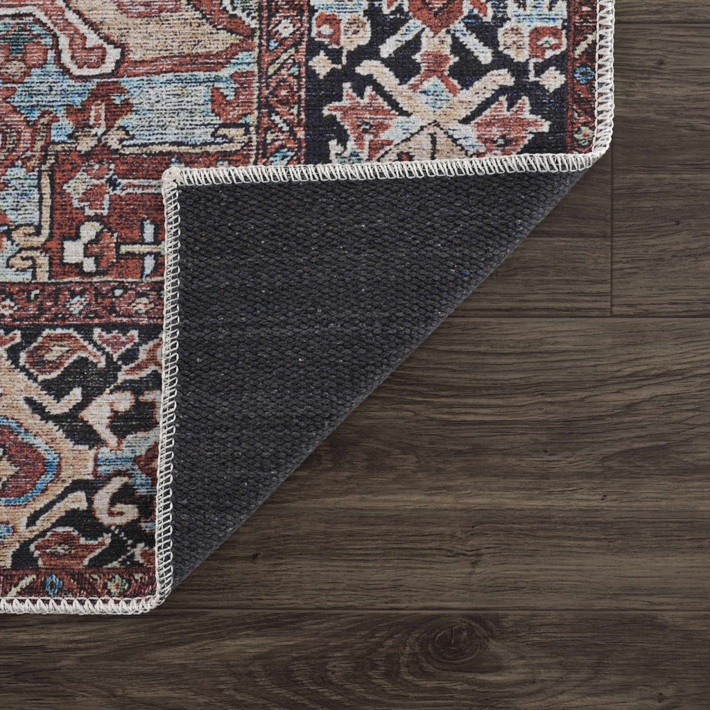 Hauteloom Neyland Washable NEYW Bright Red Machine Made Polyester Rug