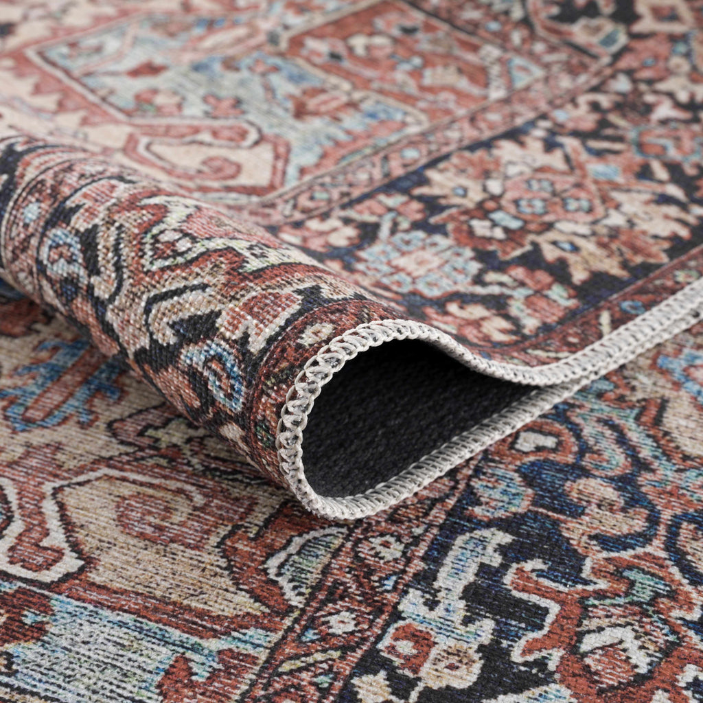 Hauteloom Neyland Washable NEYW Bright Red Machine Made Polyester Rug