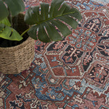 Hauteloom Neyland Washable NEYW Bright Red Machine Made Polyester Rug
