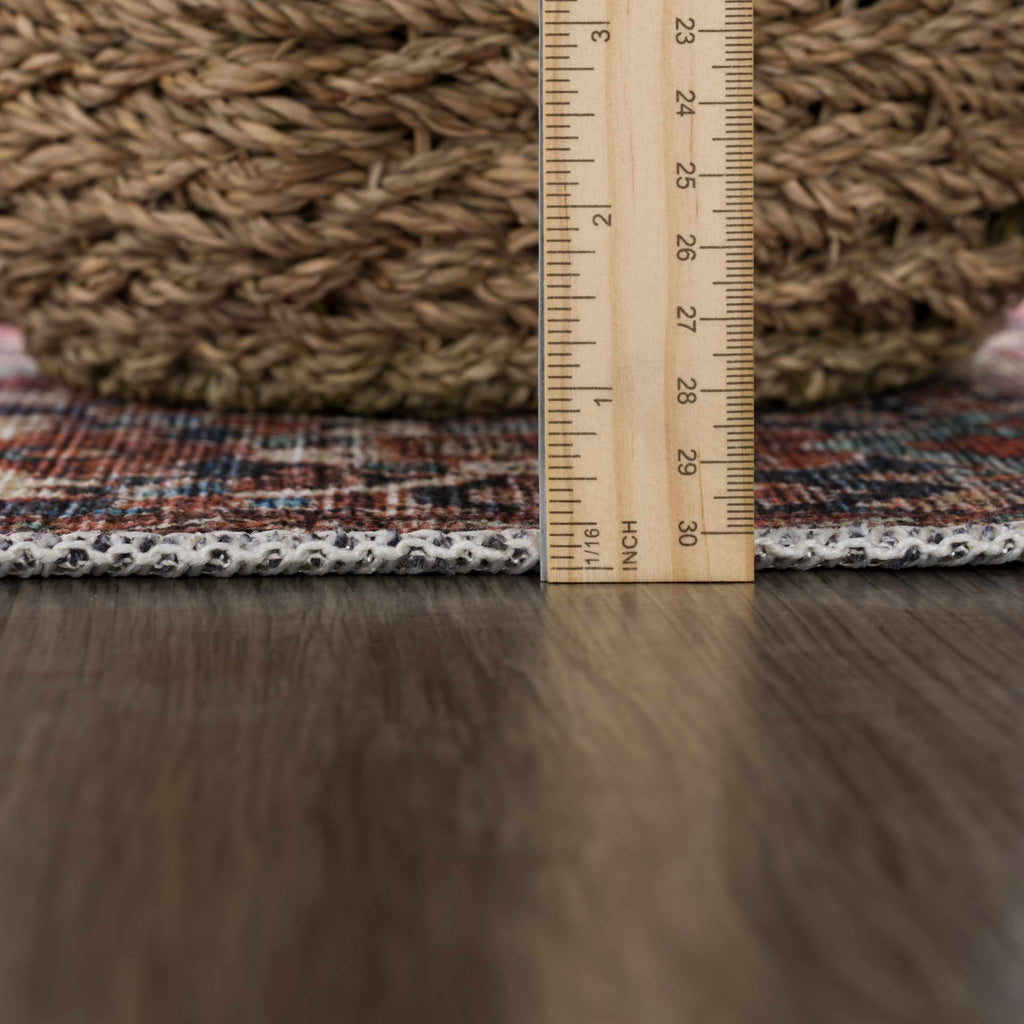 Hauteloom Neyland Washable NEYW Bright Red Machine Made Polyester Rug