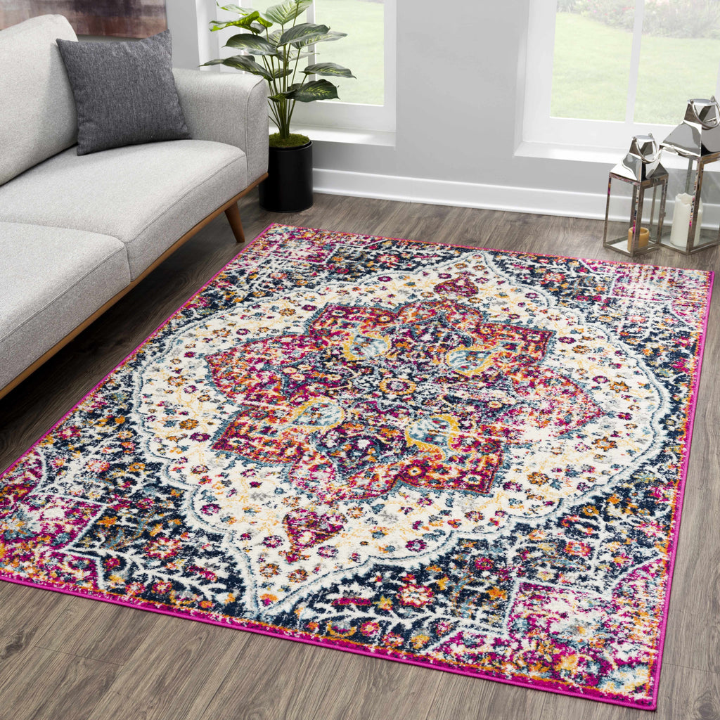 Hauteloom MARASH KMRSH4601 Navy Machine Made Polypropylene Rug