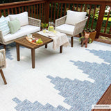 Hauteloom Djugun CALUY Blue Machine Made Polypropylene Rug