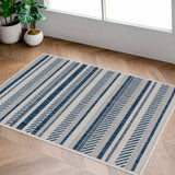 Hauteloom Olin OLIN Navy Machine Made Polypropylene Rug