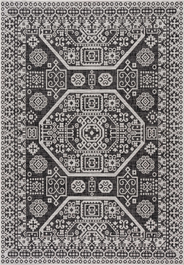 Hauteloom Kingscliff KNGRA Black Machine Made Polypropylene Rug