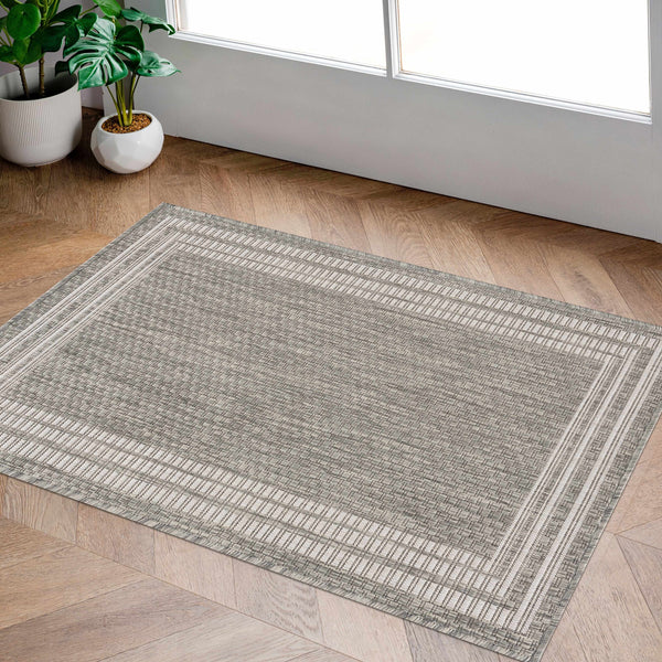 Hauteloom Burradoo BRRVC Gray Machine Made Polypropylene Rug
