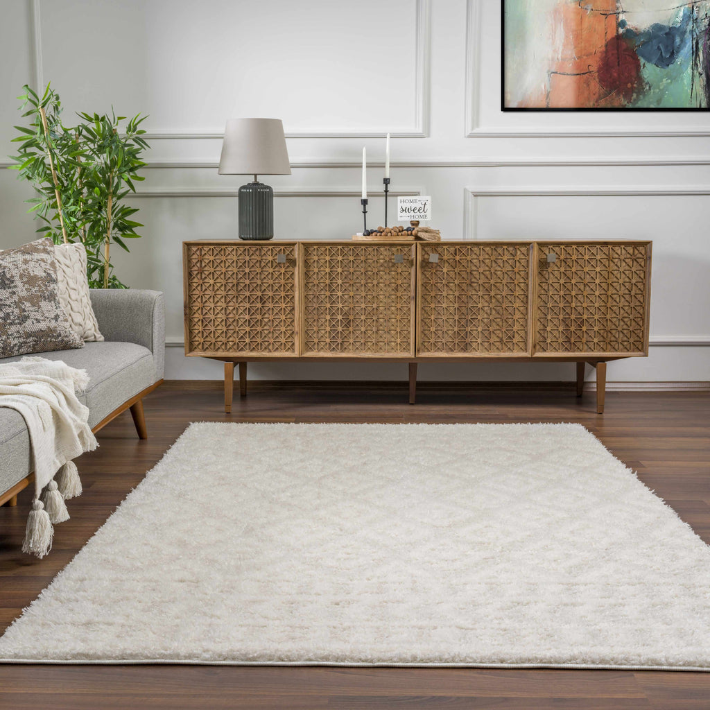 Hauteloom Eivin HRDOEIVINA1 Cream Machine Made Polyester Rug
