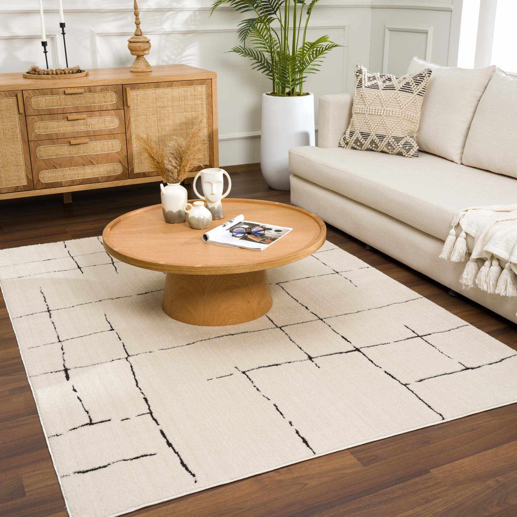 Hauteloom Koume SFEBKOUMEA1 Beige Machine Made Polyester Rug