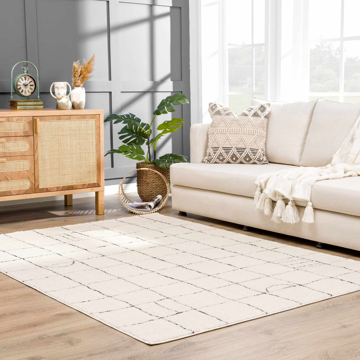 Hauteloom Limited Edition SFEBKEANUA1 Beige Machine Made Polyester Rug