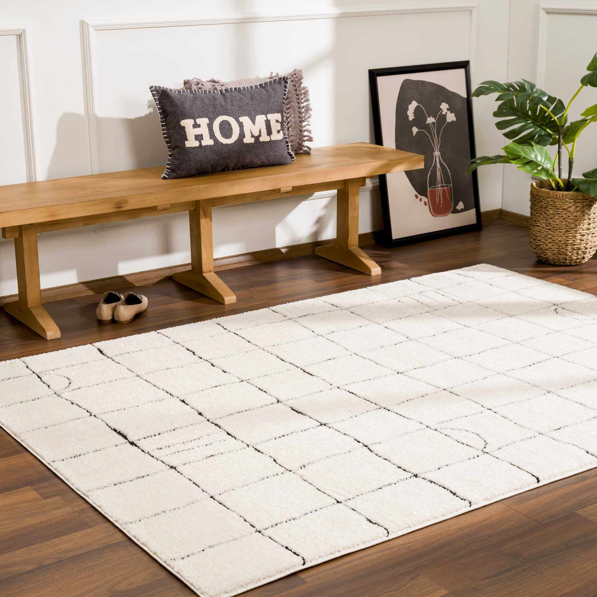 Hauteloom Limited Edition SFEBKEANUA1 Beige Machine Made Polyester Rug