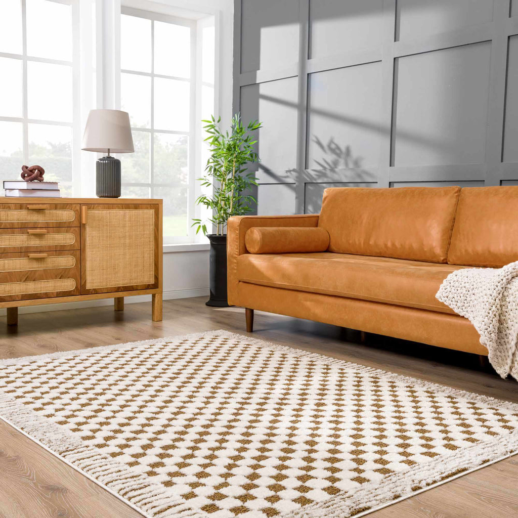 Hauteloom Leryn SFEBLERYNA2 Beige Machine Made Polyester Rug