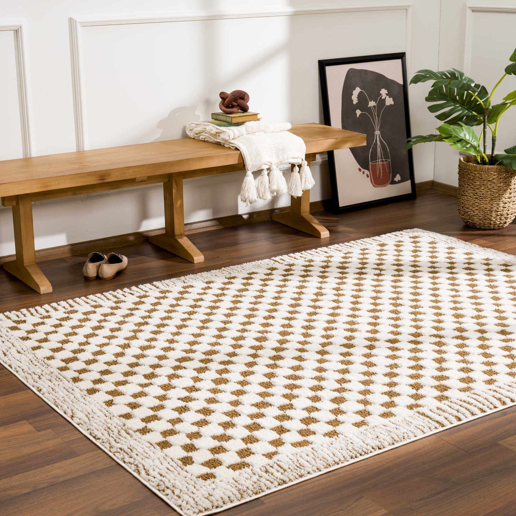 Hauteloom Leryn SFEBLERYNA2 Beige Machine Made Polyester Rug