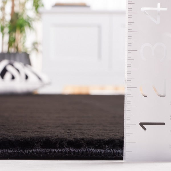 safavieh clearance faux rabbit fur frf100z black rug