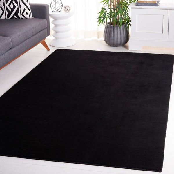safavieh clearance faux rabbit fur frf100z black rug