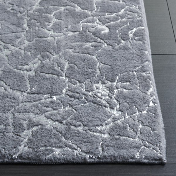 safavieh clearance faux rabbit fur metallic frf300f grey rug
