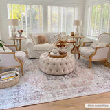 Hauteloom Fatih FATI Beige Machine Made Chenille-Polyester Rug