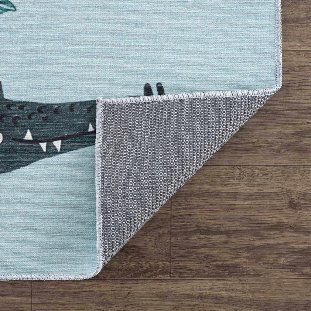 Hauteloom Petey PMFHMA1 Aqua Machine Made Chenille-Polyester Rug