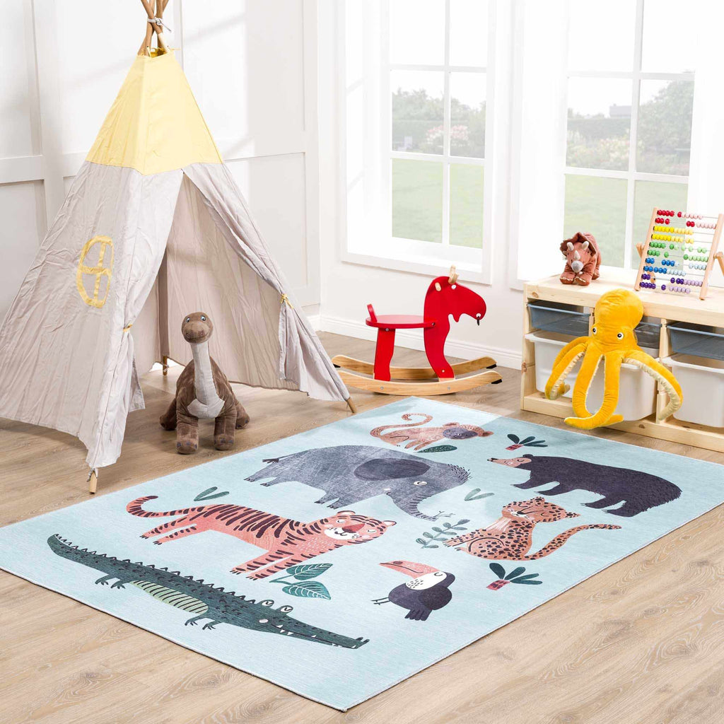 Hauteloom Petey PMFHMA1 Aqua Machine Made Chenille-Polyester Rug