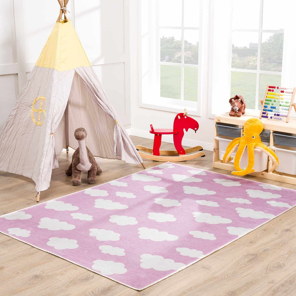 Hauteloom Nizar NJCNLA1 Pink Machine Made Chenille-Polyester Rug
