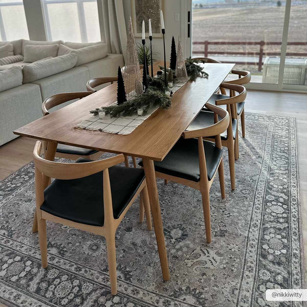 Hauteloom Ganyangan GANY Black Machine Made Chenille-Polyester Rug